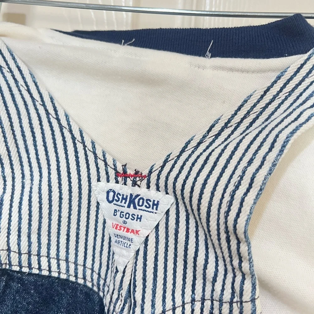 Vintage USA OshKosh B’Gosh Vestbak Overalls Jean Bibs‎ Pinstripe Size 24 Mths